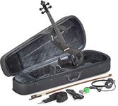 Stagg EVN 4/4 MBK Silent Violin Set with Case, Metallic Black