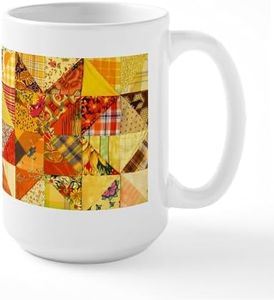 CafePress Fun Patchwork Quilt Large Mug 15 oz (444 ml) Ceramic Coffee Mug