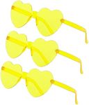 YGAUZ Heart Sunglasses, 3 Pack, Hea