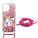 SEHEYA for iPhone 6S / iPhone 6 Crossbody Phone Case Glitter Bling Quicksand Liquid Floating Sparkle Clear Shockproof TPU Transparent Lanyard Cases, Pink Unicorn