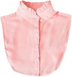 WENLOOY Half Shirts Layering for Women,Detachable Dickey Collar Blouse Half Shirts False Collar, Pink, Medium