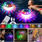 Rechargeable Floating Pool Lights (2 Pack) - Vibrant RGB Colors, IP68 Waterproof Pool Lights with Remote, USB-C Fast Charging, 6 Dynamic Modes Pool Lights for Pools, Halloween Decoration, Party