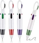 Retractable Shuttle Pens, 4 Count 4-in-1 Multicolor Ballpoint Pens 1.0mm Retractable Pens with Carabiner Clip Ballpoint Gift Pens for Office School Supplies Students Adults Kids Nurses