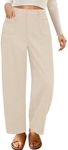 GRAPENT Beige Pants for Women Comfy Pants Women Baggy Pants for Women Womens Corduroy Pants High Waisted Womens High Waist Corduroy Pants Business Pants for Women Beige Size Small US Size 4 to Size 6