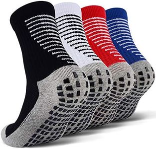 JHM Kids Slipper Hospital Grip Athletic Sport Sockcs For Kids Youth Baby Boys Girls, 4 Pairs Color#1, 8-11 Years