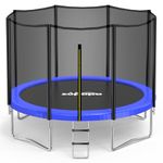 Zupapa 12ft (366cm of Diameter) Heavy Duty Trampoline with Enclosure Net & Non-Slip Ladder for Kids & Adults, Family Outdoor Backyard Fun