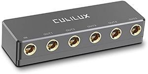 Cubilux 5-Way Quarter Inch Signal Splitter, Passive 1/4” Audio Splitter, 6.35mm Multiport Aux Splitter Box for Instruments, Bass Guitar, Keyboard, Headphones, Studio Monitor, Speaker, Amplifier