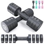 Adjustable Dumbbells Hand Weights Set: Sportneer 1 Pair 4 6 8 10lb (2-5lb Each) Free Weights Fast Adjust Dumbbell Weight Set of 2 for Women Men Home Gym Travel Workout Strength Training Equipment