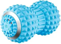 POWRX Peanut Massage Ball - Vibrating Massage Roller - Muscle Roller for Deep Tissue Massage, Myofascial Release and Trigger Point Therapy - Long Lasting Relieves Muscle Tension - Light Blue