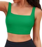 beautyin Green Bikini Top Womens Square Neck Bathing Suit Tops Padded Swim Tops Only