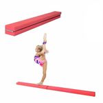 Dripex Folding Gymnastics Balance Beam 7FT Kids Training Beam Faux Suede for Home Gym Exercise