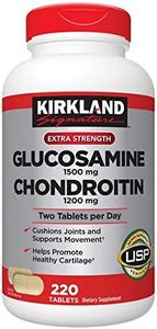 Kirkland Signature Glucosamine HCI 1500mg Chondroitin Sulfate 1200mg 220 Tablets/New Increased Count, (Pack of 2) by Kirkland Signature