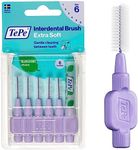 TePe Interdental Brush, Extra Soft, Purple, 1.1mm/ISO 6, 6pcs, plaque removal, effective cleaning between teeth, dental flosser for small gaps