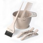 Millie Wilford, Hair Dye Bowl and Brush Set - Hair Colouring Tool Kit for Highlights, Tinting, bleaching and Root Touch-up at Home, Recycled Plant Fibre (5 piece)