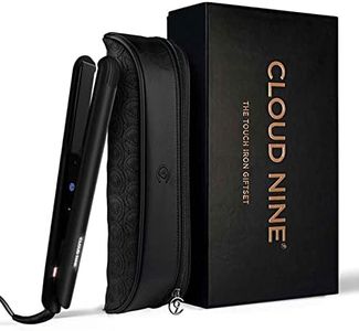 CLOUD NINE Touch Iron Hair Straightener Gift Set | Ceramic Floating Plates Cushion Spring Flex Technology | Variable Temperature Control 165°C - 195°C | Professional Design for Range of Hair Types