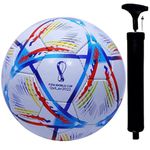 JTC Hand Stitched World Cup Qatar 2023 New Addition Football with Air Pump Size & Wet Ground, & Artifical Turf, International Match Ball, Size - 5 Pump & Pin (Whit)