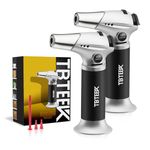 TBTeek Blow Torch, Fit All Tanks Kitchen Blow Torch with Safety Lock & Adjustable Flame for Cooking, BBQ, Baking, Brulee, Creme, DIY Soldering, 2Pack (Butane Not Included)