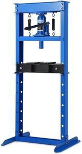 Hydraulic Shop Press, 12 Ton H-Frame Garage Floor Shop Press Adjustable Hydraulic Press with Press Plates, Blue
