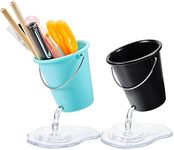 Seajan 2 Pcs Funny Pen Holders Cute Floating Bucket Pencil Case Container Holder Organizer for Office Classroom Desk Accessories Students Prize Gifts, Black and Blue