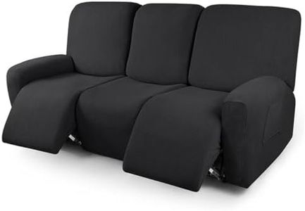 Recliner Covers 4/6/8 Pieces Stretch Recliner Console Covers,Soft Jacquard Recliner Sofa Slipcover 1/2/3 Seat Recliner Cover with Pocket Furniture Protector with Elastic Straps Bottom (Color : #2, S