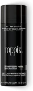 Toppik Hair Building Fibers, Black, 55g Fill In Fine or Thinning Hair, Instantly Thicker, Fuller Looking, 9 Shades for Men & Women, Keratin Protein Formula