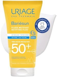 Uriage Bariesun Fluide Matifiant SPF50+ - Matifie et régule l’excès de sébum - Texture légère - Sans traces blanches - Résistante à l’eau et à la transpiration - Pour peaux mixtes à grasses - 50 ml
