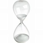 Large Fashion Colorful Sand Glass Sandglass Hourglass Timer Clear Smooth Glass Measures Home Desk Decor Xmas Birthday Gift (5 Minutes, White)