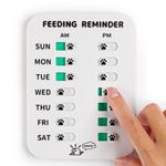 YAUYIK Feeding Reminder for Dogs Cats - Magnetic Reminder Sticker Sign - AM/PM Daily Indication to Track and Prevent Over or Under Feeding of Pets (White)