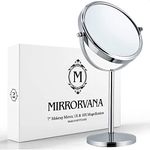 MIRRORVANA 10X Magnifying Makeup Mirror on Stand for Bedroom and Bathroom, Free Standing Desk & Table Mirror, Double Sided 10X/1X Magnification, 35cm Tall 18cm Wide