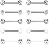 Incaton 14G 5 Pairs Nipple Rings To