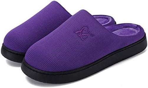 Memory Foam Slippers for Women's and Men's Casual House Shoes, Purple, 7-8 Women/5-6 Men