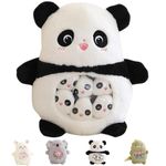 Aiuidun Cute Panda Plush Pillow Toy,Removable Panda Stuffed Animal Snack Pillow,Soft Panda Plushie Animal Throw Pillow Dolls Gifts for Girls Boys