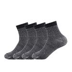 Men's Merino Wool Hiking Socks-Thermal Warm Crew Winter Ankle Socks for Trekking,Cycling,Multi Performance,4 Pack