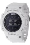 Invicta Racing Men 52mm Plastic White Black dial Electronic Digital, White, Strap