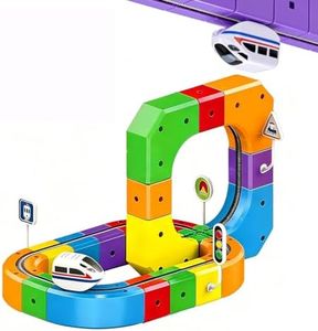 3D Infinity Track with Electric Train Set for Kids, STEM Modular Cube Track Building Toy, Magic Rail Block, Gravity Defying Monorail Trains Tracks,DIY Anti-Gravity Flexible Race Track (Master Set)