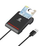 Zoweetek ID Card Reader,USB Smart Card Reader for Portuguese, Spainish, Belgian, latvia,Estonia,German and more, Compatible with Windows