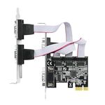 SaiRetail.Com 4 Port PCI-E RS232 Serial Adapter Card, PCI-E Serial Expansion Card, RS232 PCI Express x1 Serial DB9 COM Expansion Card for PC