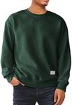 Dokotoo Men Mens Fashion Sweatshirts Fall Winter Long Sleeve Lightweight Casual Crewneck Pullover Sweatshirts Green X-Large