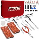 Xtremeauto 87pcs Tyre Repair Kit Heavy Duty Tyre Plug Kit Universal Tubeless Tyre Puncture Repair Kit with 50 Rubber Strips for Cars, Vans, Trucks, Motorcycles, ATV & Tractor