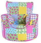 Cotton Patchwork/Ladybird Bean Bag Arm Chair with Beans