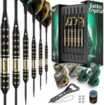 IgnatGames Professional Steel Tip Darts - 6 Pack Premium Darts with Stylish Case and Darts Guide, Darts Metal Tip Set with Aluminum Shafts + Rubber O'Rings + Extra Flights + Dart Sharpener and Wrench