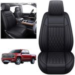 Tomatoman Chevy Silverado GMC Sierra Seat Covers Compatible with 2007-2023 2024 1500 2500 3500 HD Truck Crew Double Cab Front Car Cushions(2 PCS Front/Black)