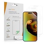 kwmobile Screen Protectors Compatible with Apple iPhone 16 Plus Screen Protector - 3X Ultra-Clear Transparent Phone Films