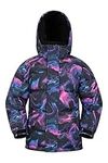 Mountain Warehouse Snow Padded Kids Jacket - Water Resistant Coat with Fleece Lined Hood, Adjustable Cuffs & Side Pockets - For Winter, Walking, Travel & Outdoors Oil Slick 11-12 Years