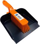 Metal Dustpan and Brush Heavy Duty – Strong Steel Large Dustpan and Brush Set, Synthetic Soft Hand Brush and Pan for Home and Indoor Cleaning (Metal Dustpan and Soft Brush)