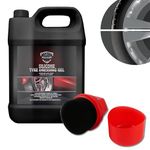 1000ml Silicone Tyre Shine & Trim Dressing Gel Kit, Tyre Black With Applicator & Integrated Pot, Super Gloss Tyre Dressing Formula, Lasts up to 3 weeks, Ultra Wet Look Finish (1 Litre Kit)
