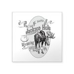 CafePress Jackson Hole Vintage Moose Sticker Square Bumper Sticker, 3"x3" (Small) or 5"x5" (Large)