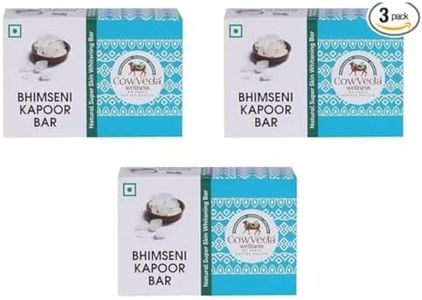 Cowveda Wellness Bhimseni Kapoor Bathing Soap for Mens & Womens Handmade Organic Soap with 100% Organic And Chemical Free-Pack Of 3 (100gms each)