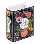 Steel Mill & Co Small Book-Shaped Decorative Vase, Ceramic Vases for Home Decor, Cute Bookshelf Decor, Unique Vase for Book Lovers, Secret Garden