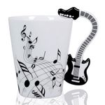 LanHong Guitar Mug Music Coffee Mug Guitar Coffee Mug Gifts for Musician Guitar Players Music Lovers - 13.5 oz Guitar Coffee Cup Music Teacher Guitar Gifts for Men Women Friend